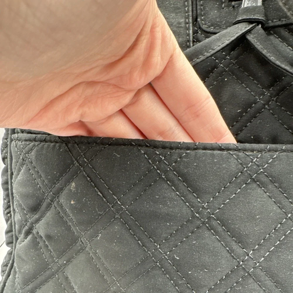 Vera Bradley Quilted Elit Hobo Black Shoulder Purse Handbag - Picture 2 of 10